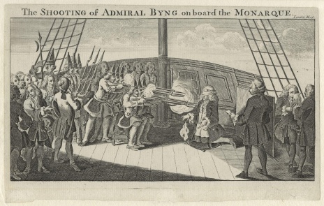 The shooting of Admiral Byng.